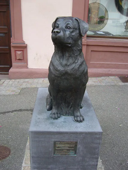 Pomnik Rottweilera w mieście Rottweil w Niemczech. Psinosek.pl